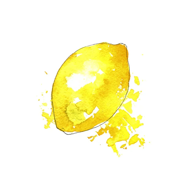 Dessin aquarelle citron — Photo