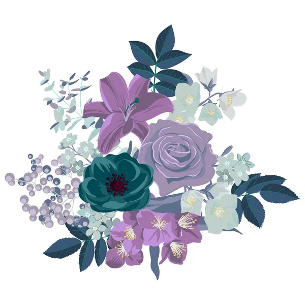 Vettore disegno fiori set — Vettoriale Stock