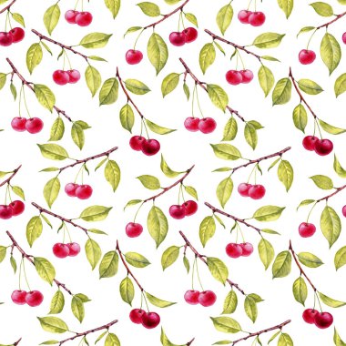 Kiraz ağacının dallarıyla kusursuz desen