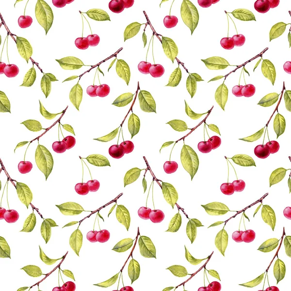 Sömlöst mönster med grenar av körsbärsträd — Stockfoto