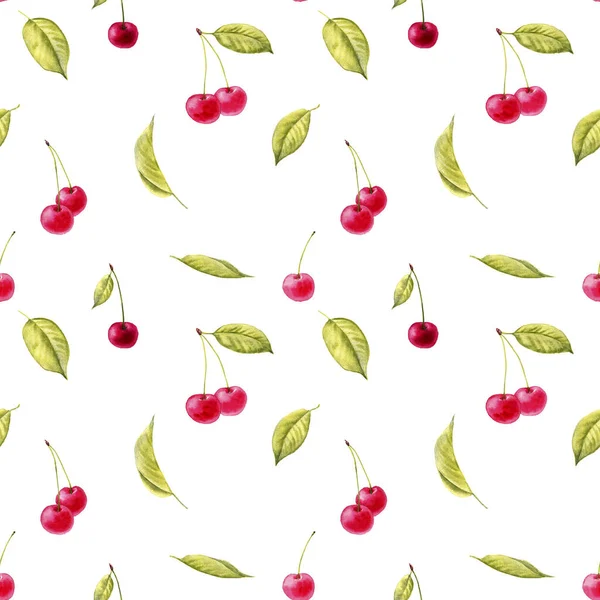 벚나무 가지가 있는 솔기없는 무늬 — 스톡 사진