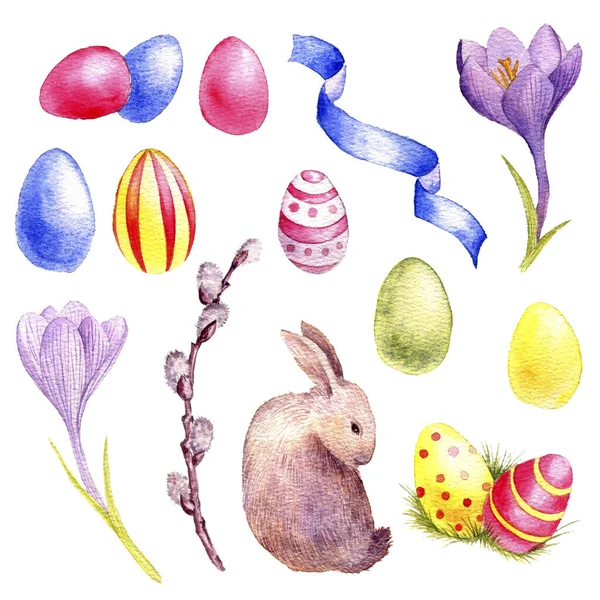Akwarela rysunek Wielkanoc zestaw — Zdjęcie stockowe