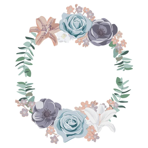 Vector dibujo flores conjunto — Vector de stock