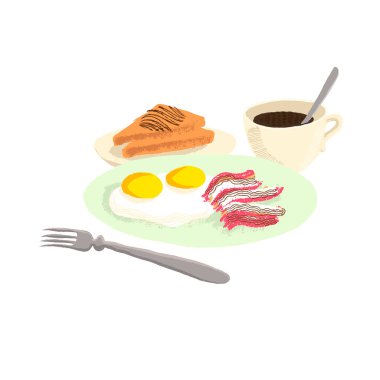 Vector drawing breakfast vector Vector drawing breakfast vector