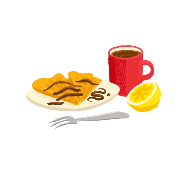 Vector dibujo desayuno — Archivo Imágenes Vectoriales