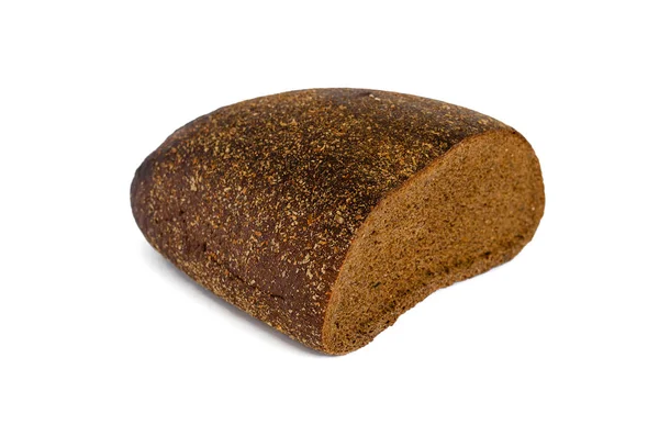 Half a loaf of fresh fragrant rye bread on a white background. — 스톡 사진