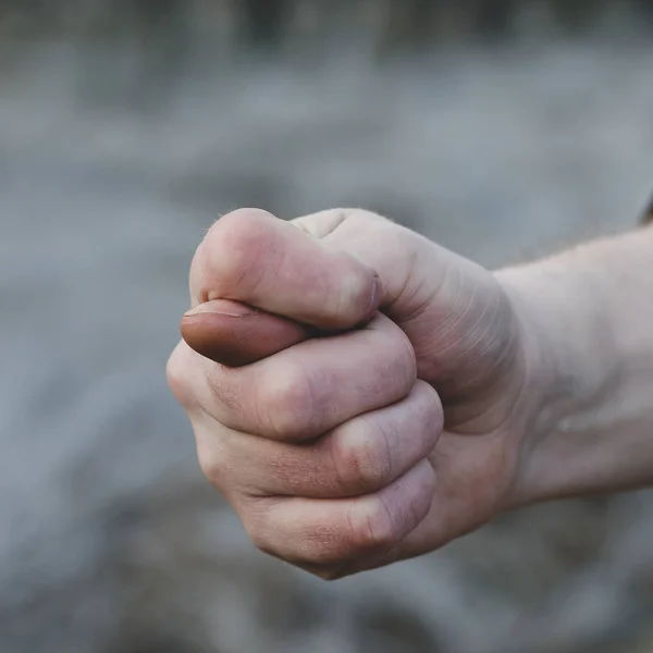 Gros plan sur le panneau de figue. Homme main droite montre la figue — Photo