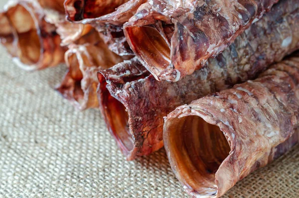 Close-up Carne de vacuno seca Trachea . — Foto de Stock