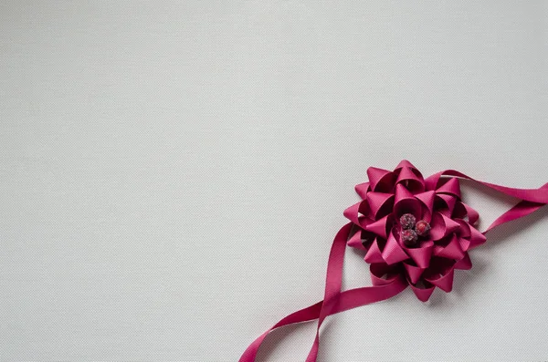 Rosa Hecha Cinta Sobre Fondo Textura Ligera Decorativa Flor Fucsia — Foto de Stock