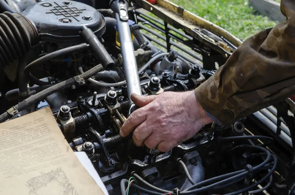 Procedure Voor Het Aandraaien Van Cilinderkopbouten Deel Van Start Druktest — Stockfoto