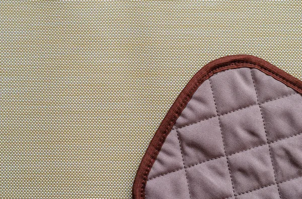 Tejido Lila Beige Con Puntadas Sobre Fondo Textura Marrón Fondo — Foto de Stock