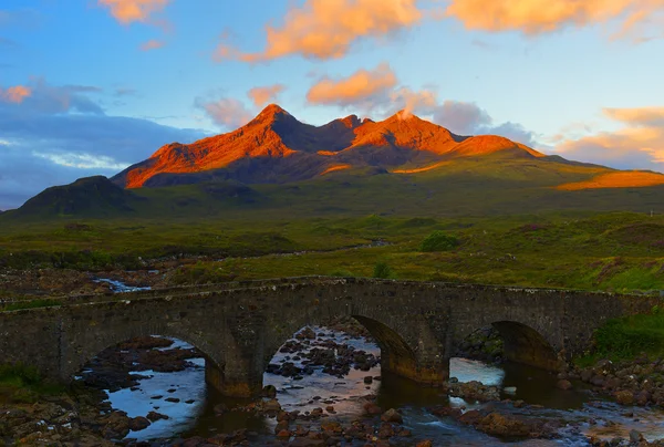 Escócia paisagem, Ponte Sligachan — Fotografia de Stock