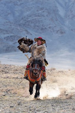 Altın Kartal ile bilinmeyen avcı onun deneyim içinde Şahinle gösterir..