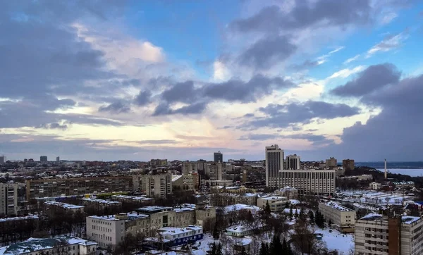 Russiaanorama Från Höjden Staden Uljanovsk Ryssland — Stockfoto