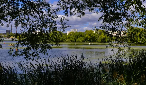 Ulyanovsk Rusya 'daki Sviyaga nehri ve dönme dolap manzarası