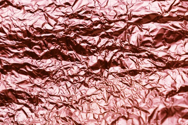 Рожева Текстура Збитих Листів Алюмінієвої Фольги Фон Фольги — стокове фото