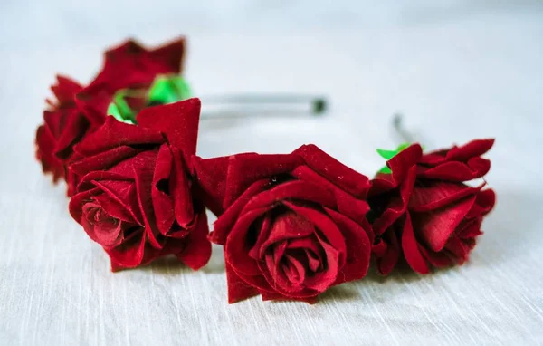Czerwony wieniec z wiśni. Korona kwiatu — Zdjęcie stockowe