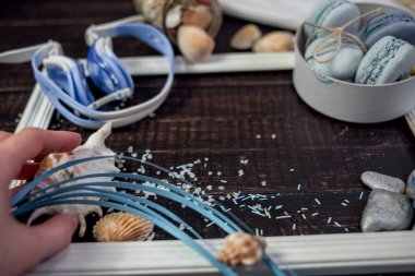 Deniz detayları deniz tarzı ile dekorasyon gıda