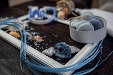 Deniz detayları deniz tarzı ile dekorasyon gıda