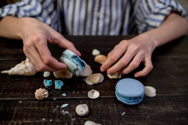 Deniz tarzı dekorasyon deniz seyahat hakkında hayal kavram macaroons