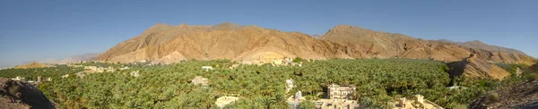 Oasis Panorama Omán Montañas en Jabal Akhdar Al Hajar Montañas —  Fotos de Stock