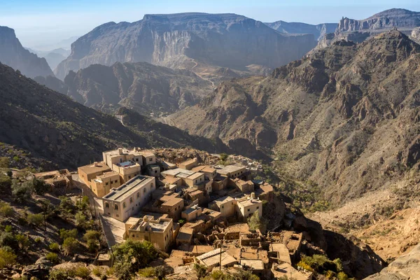 Diana gezichtspunt Oman bergen op Jabal Akhdar Al Hajar gebergte Rechtenvrije Stockafbeeldingen