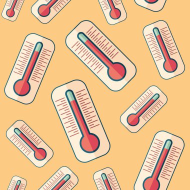 Termometre düz simgesi seamless modeli.
