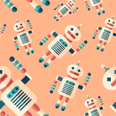 Robot doktor düz simgesi seamless modeli.