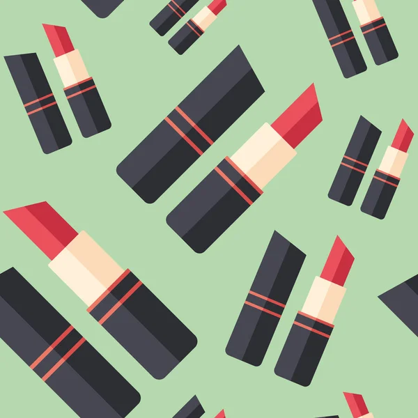 Rouge à lèvres icône plate motif sans couture . — Image vectorielle