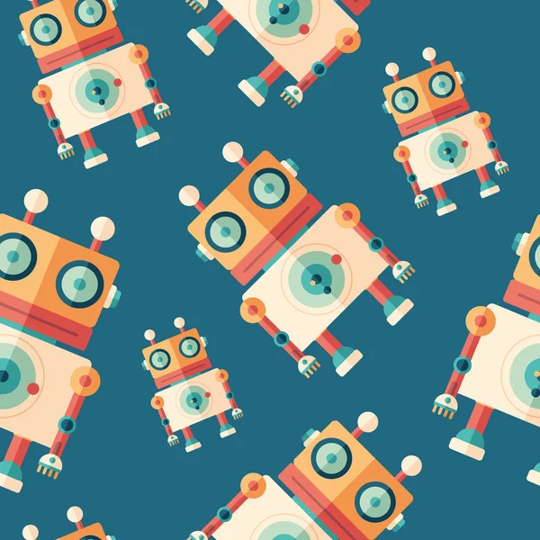 Robot stargazer icono plano patrón sin costuras . — Vector de stock