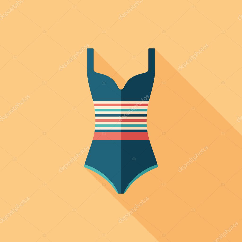 Summer time flat square icon.