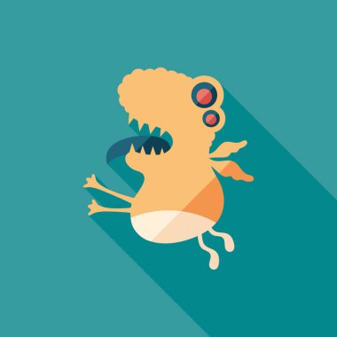 Romantik canavar düz uzun gölgeler ile kare simgesi.