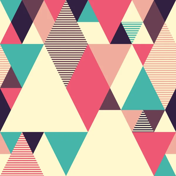 色の三角形の幾何学的なシームレス パターン. — ストックベクタ
