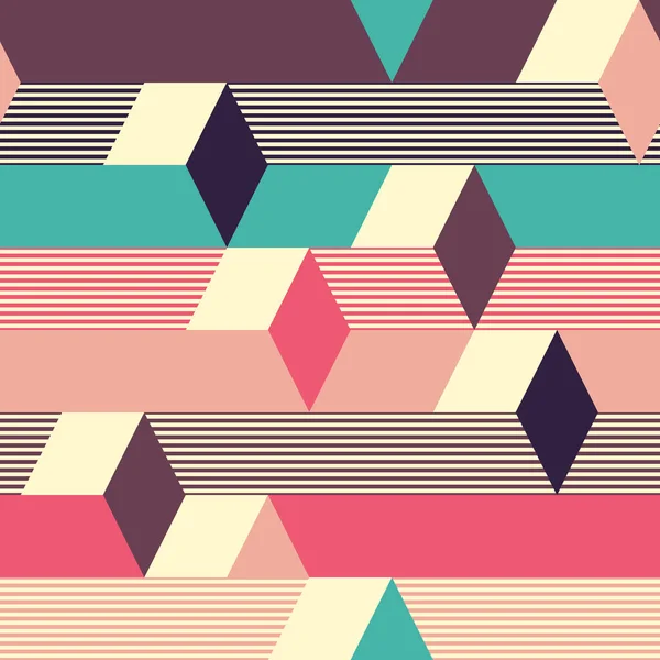 ひし形ラインとヴィンテージの幾何学的シームレス パターン. — ストックベクタ