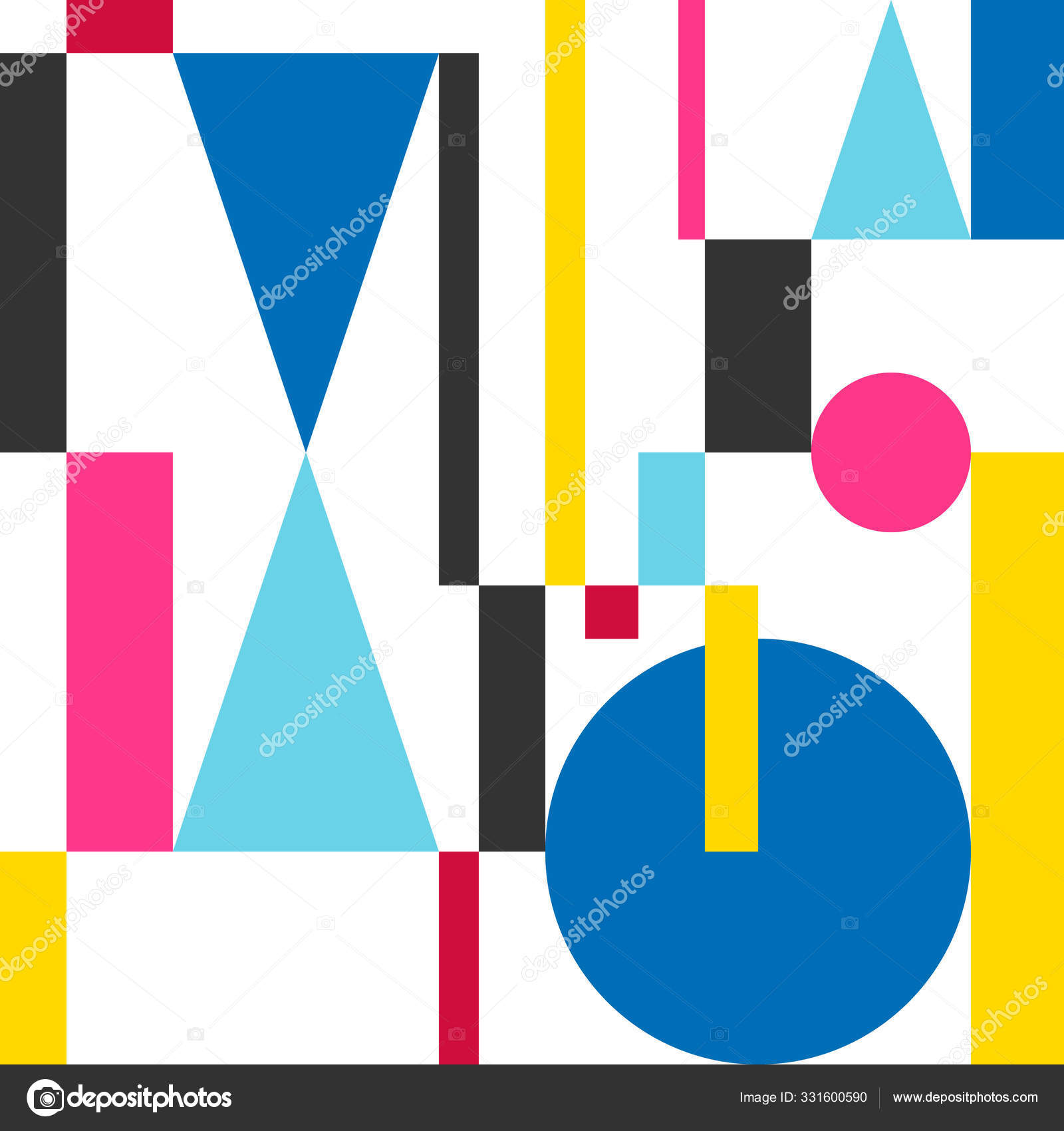 Abstract geometric background of color blocks Vector Image