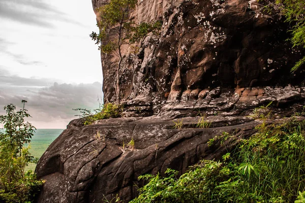 Phu Sing Ulusal Parkı, Bueng Kan, Tayland 'da dağ sırasının kayalık duvarlarından oyulmuş sığ bir mağara..