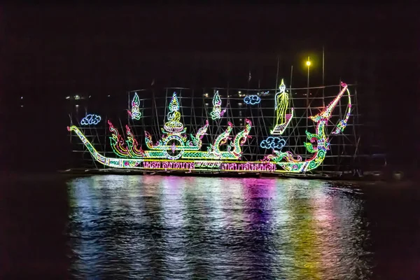 Brightly Decorated Boats at Naga Fireball Festival, Nong Khai Th