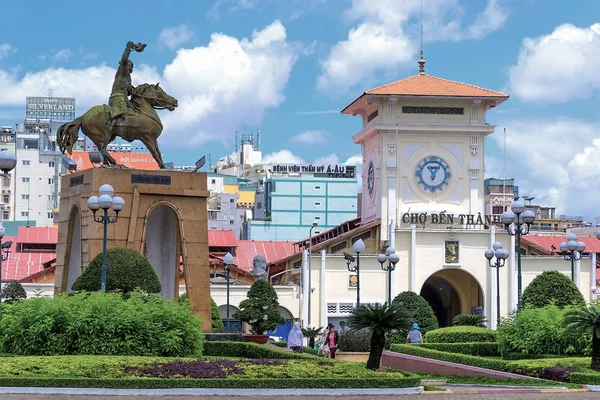 Mercado Ben Thanh Ciudad Hochiminh Vietnam Construcción Dominación Francesa Símbolo —  Fotos de Stock