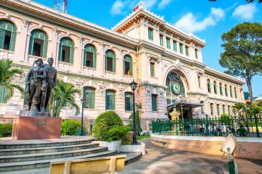 Görünümü, Saigon Merkez postane Ho Chi Minh city, Vietnam. Gotik binanın çelik yapı Gustave Eiffel tarafından tasarlanmıştır. Ho Chi Minh city Asya'nın popüler bir turistik yer.