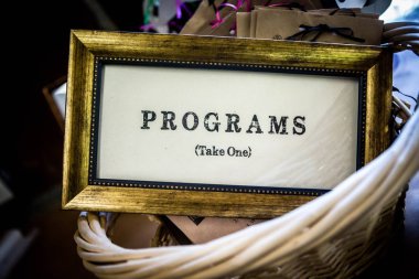 Gold framed retro Program sign clipart