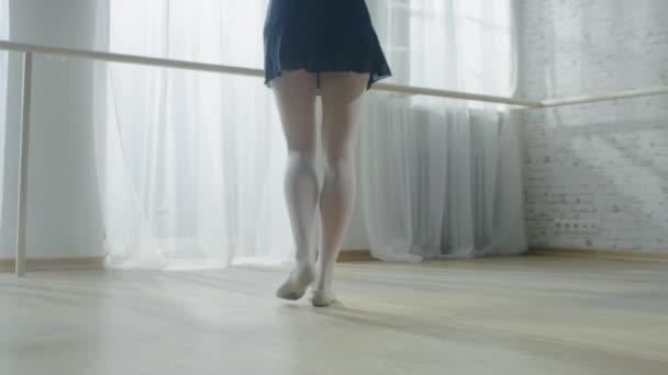 Nahaufnahme der Beine der Ballerina. — Stockvideo