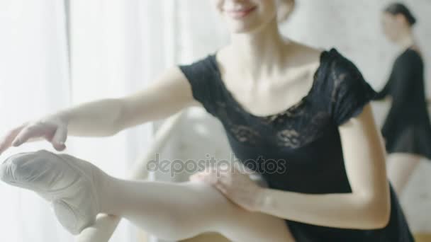 Beautiful Ballerinas Practicing Dance — Stock Video