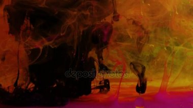Galaxy sarı, turuncu ve pembe şekiller siyah mürekkep tarafından işgal.