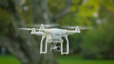 Dron parkta uçan kamera ile.