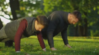 Baba ve oğul şınav mı park.