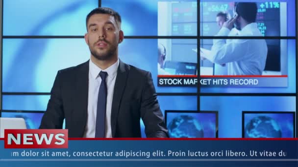 Male News Presenter — Stock Video