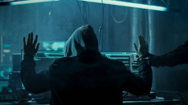 Tamamen silahlı özel Cybersecurity kuvvetleri asker tutuklamalar ve Han
