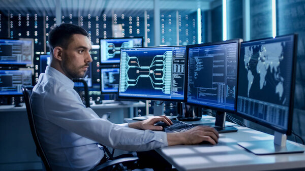 System Security Specialist Working at System Control Center. Roo