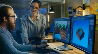 Erkek oyun geliştiricisi sanatsal kadın düzeyiyle tasarımcı konuşuyor. T