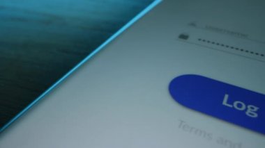 Makro Görüntüyü Kapat: Açık Uygulama Yetkilendirme Ekranı ile akıllı telefon Kullanıcı adı ve Parolayı Giriş düğmesi ile girmek istiyor. Mobil Erişim Penceresi ile Dokunmatik Ekran Cep Telefonu Aygıtı